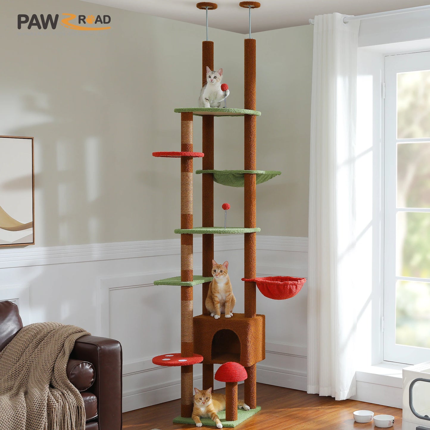 Adjustable Height Floor to Ceiling Cat Tower