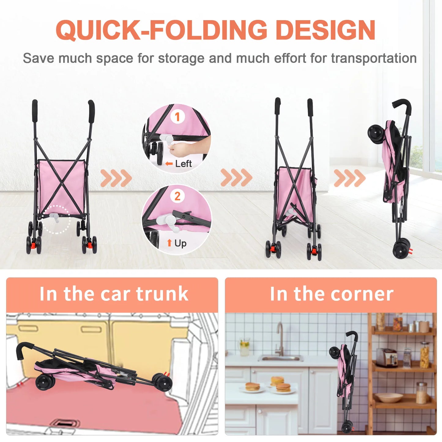 4 Wheels Dog Trolley