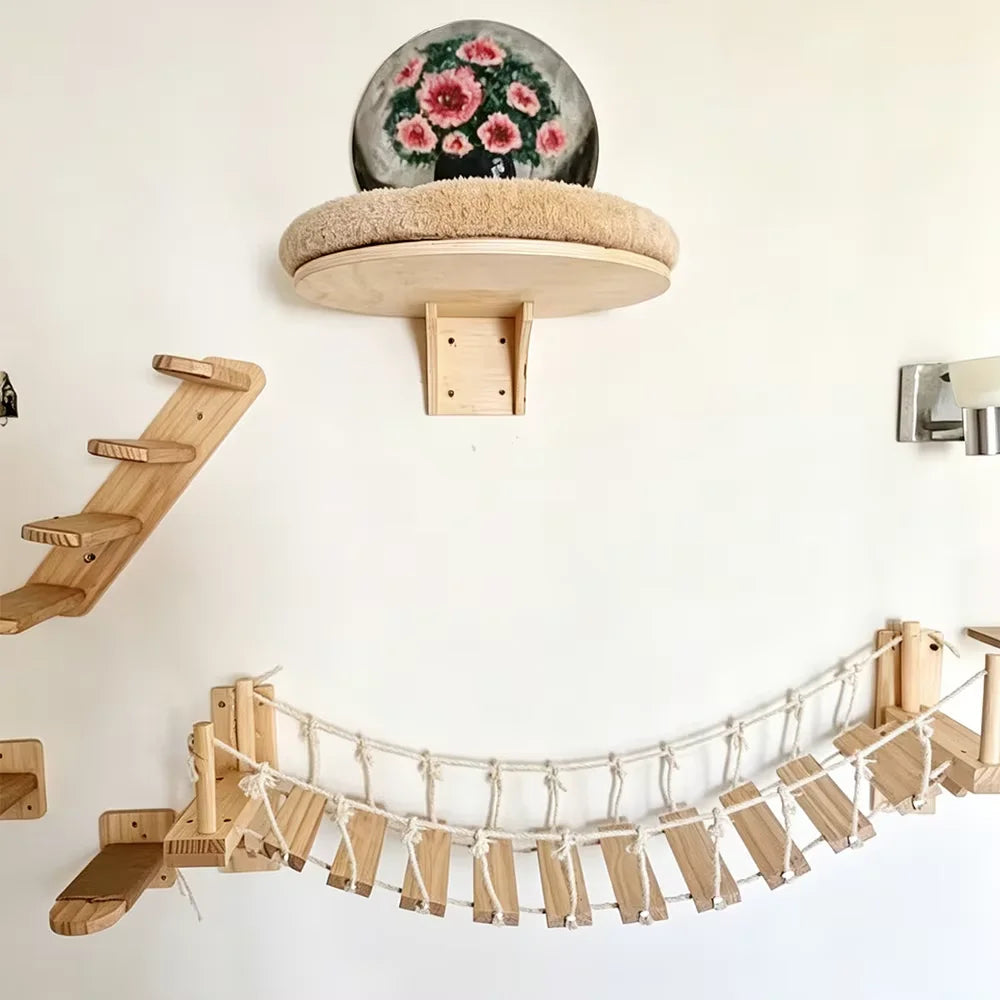 39.4In Wall-Mounted Cat Roped Bridge