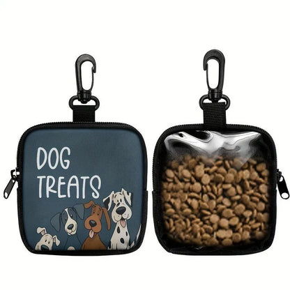 Portable Dog Snack Bag with Transparent Window and Zipper