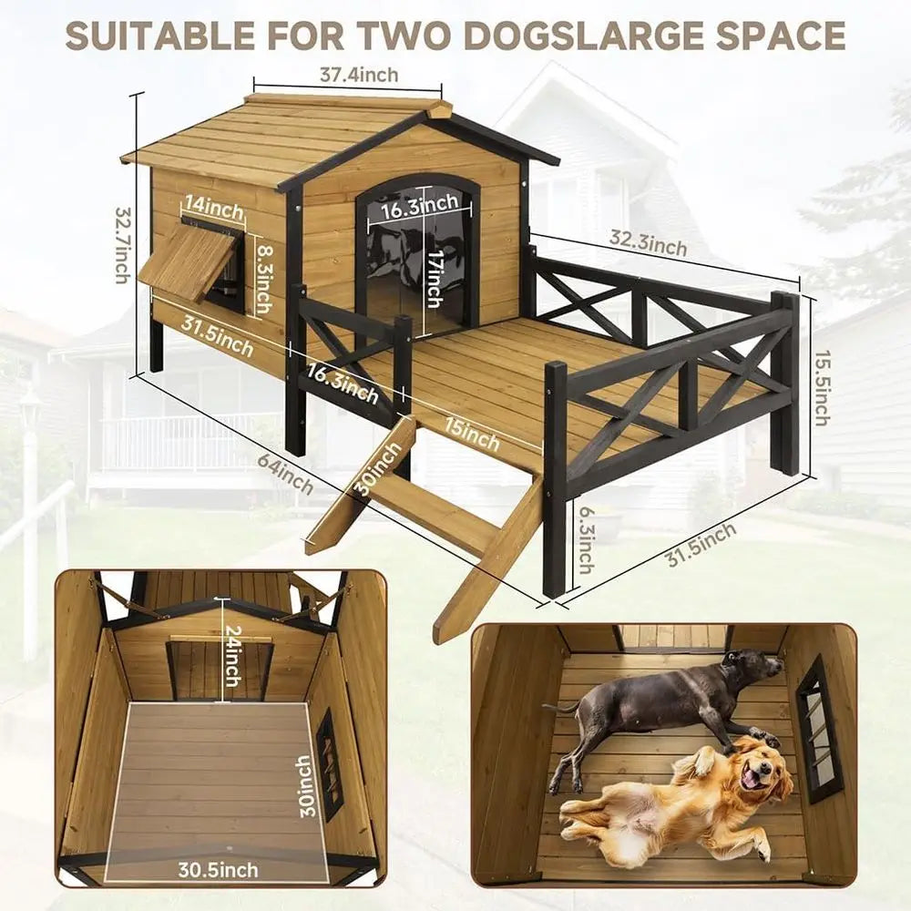Large Dog House 43.3 L x 69.9 W x 32.7 H