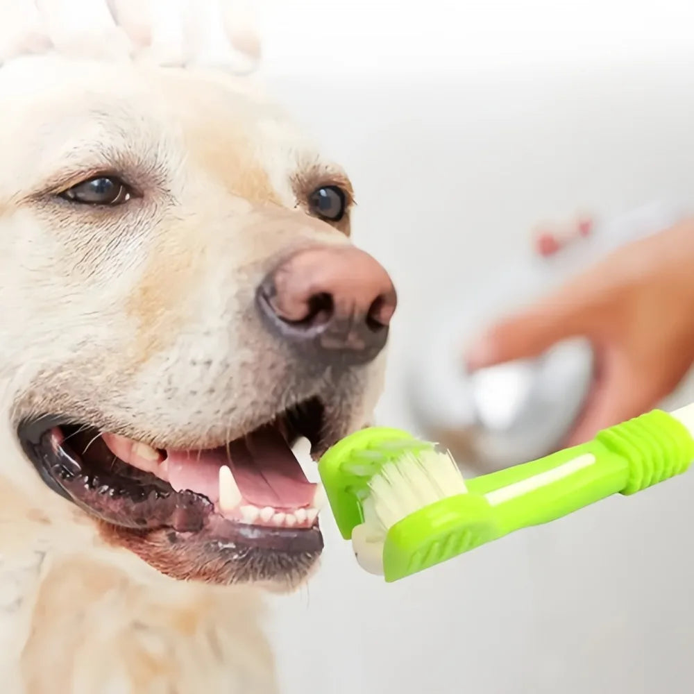 3-Sided Plastic Pet Toothbrush