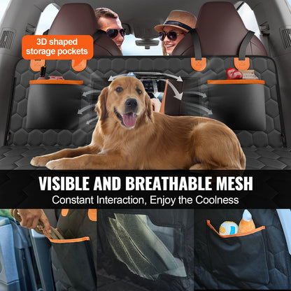 Back Seat Cover with Mesh Window & Storage