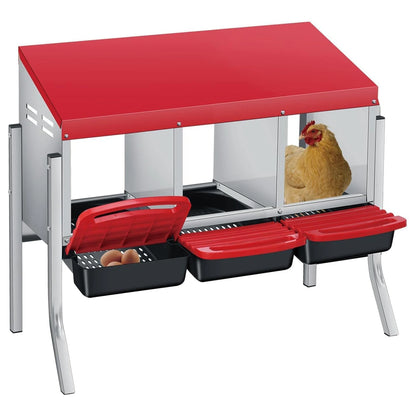 Multi-Compartment Metal Chicken Nesting Box