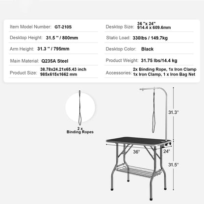 Foldable Grooming Station w/Two Arms