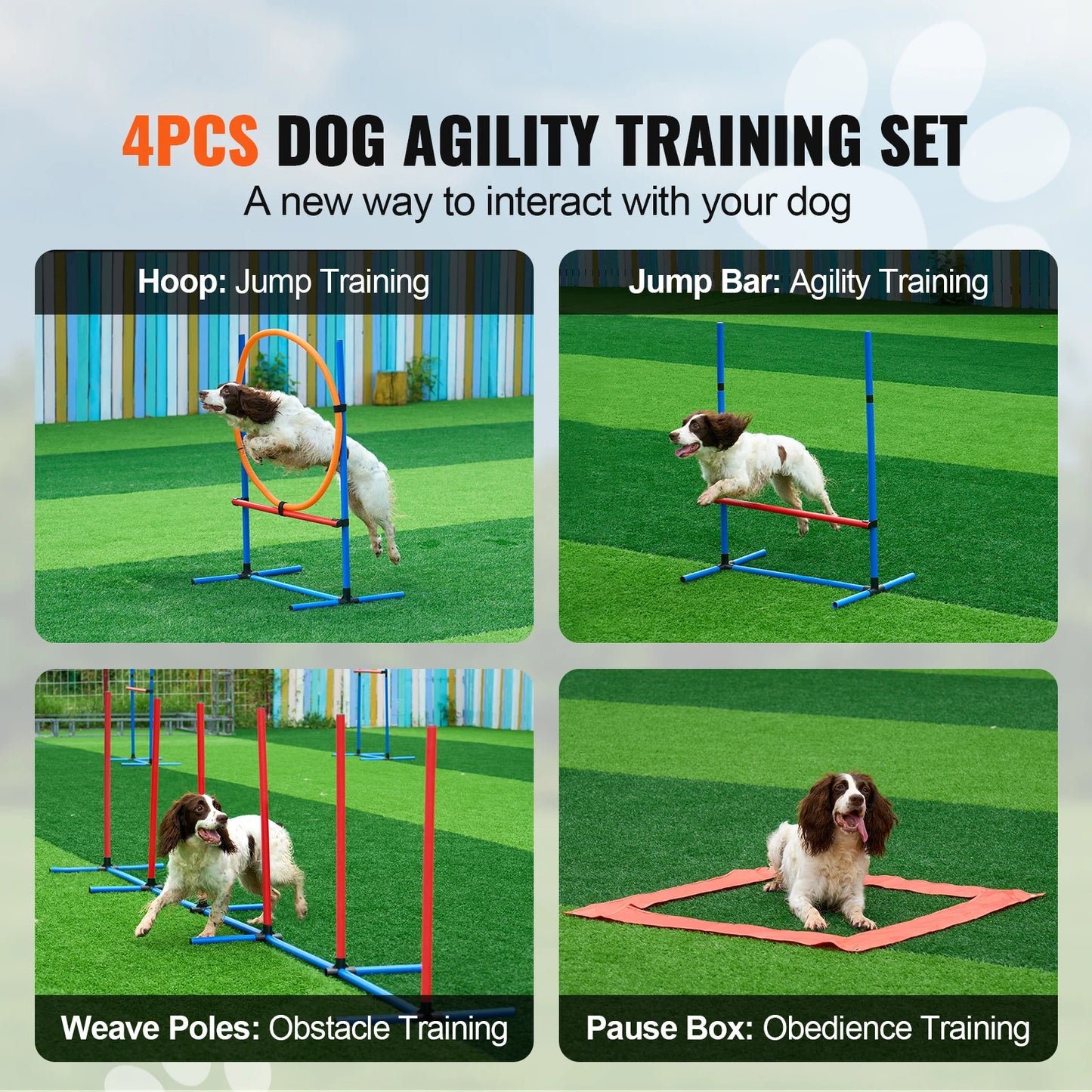 4 PCS Dog Agility Training Equipment
