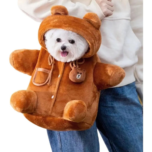Cozy Plush Dog Purse w/Secure Harness Clip