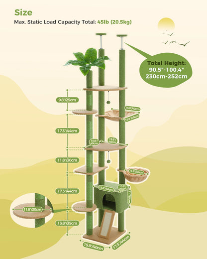 Floor to Ceiling Cactus Cat Tree