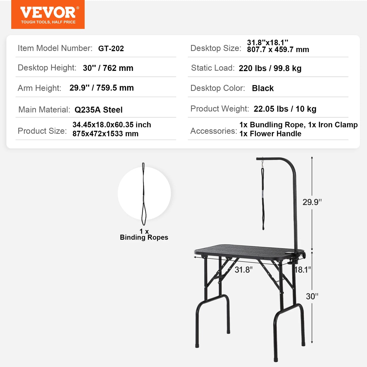 Small/Med Dog Grooming Table