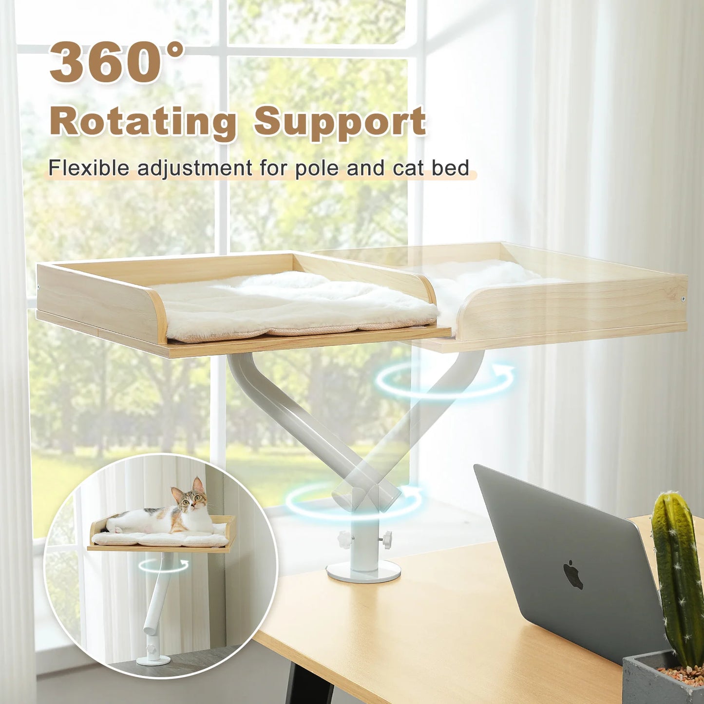 Adjustable 360° Cat Bed Stand