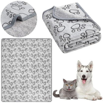 Flannel Pet Sleep Mat Paw Print