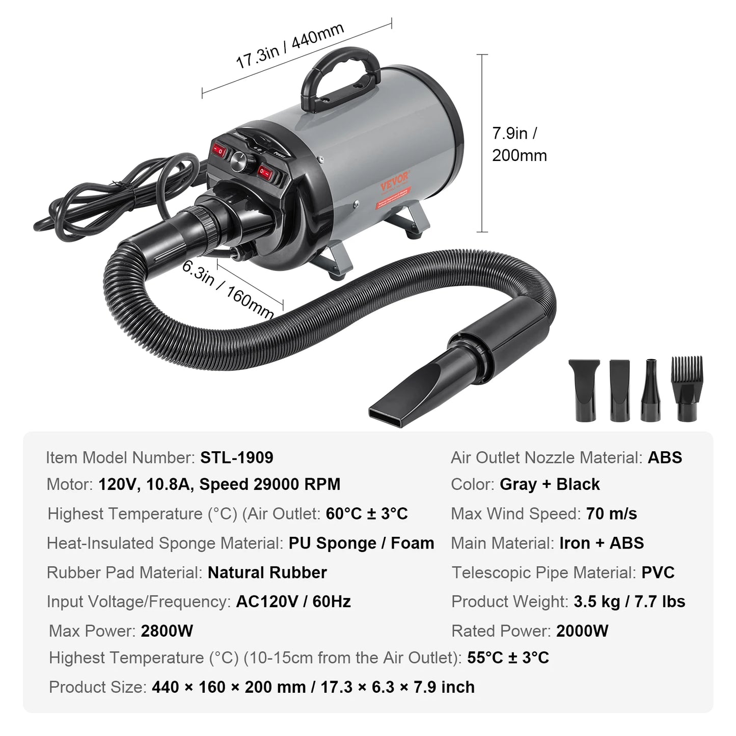 2.7HP Dog Blow Dryer
