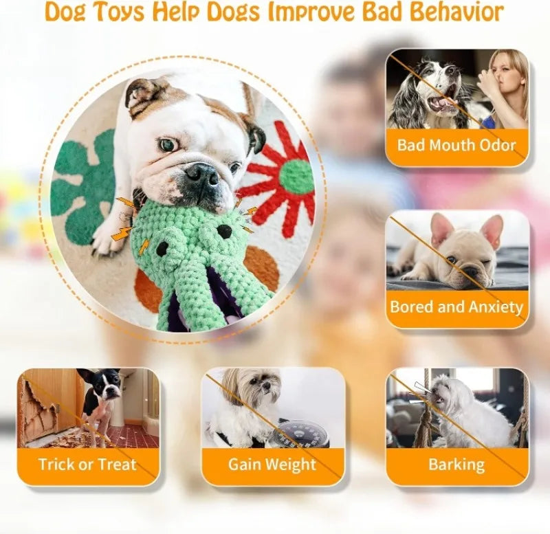 Large, Soft Fabric, Squeaky Plush Dog Toy