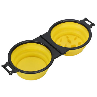 1-piece, 2-in-1 Foldable Dual Bowl