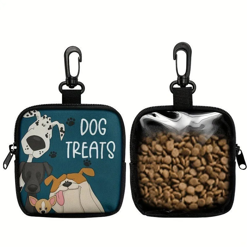Portable Dog Snack Bag with Transparent Window and Zipper