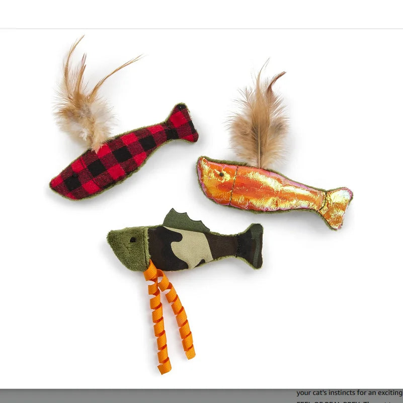 3 Count Catnip Fish Friends Crinkle Toys