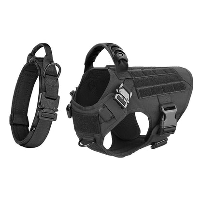Adjustable Tactical Vest Harness & Durable Nylon Collar