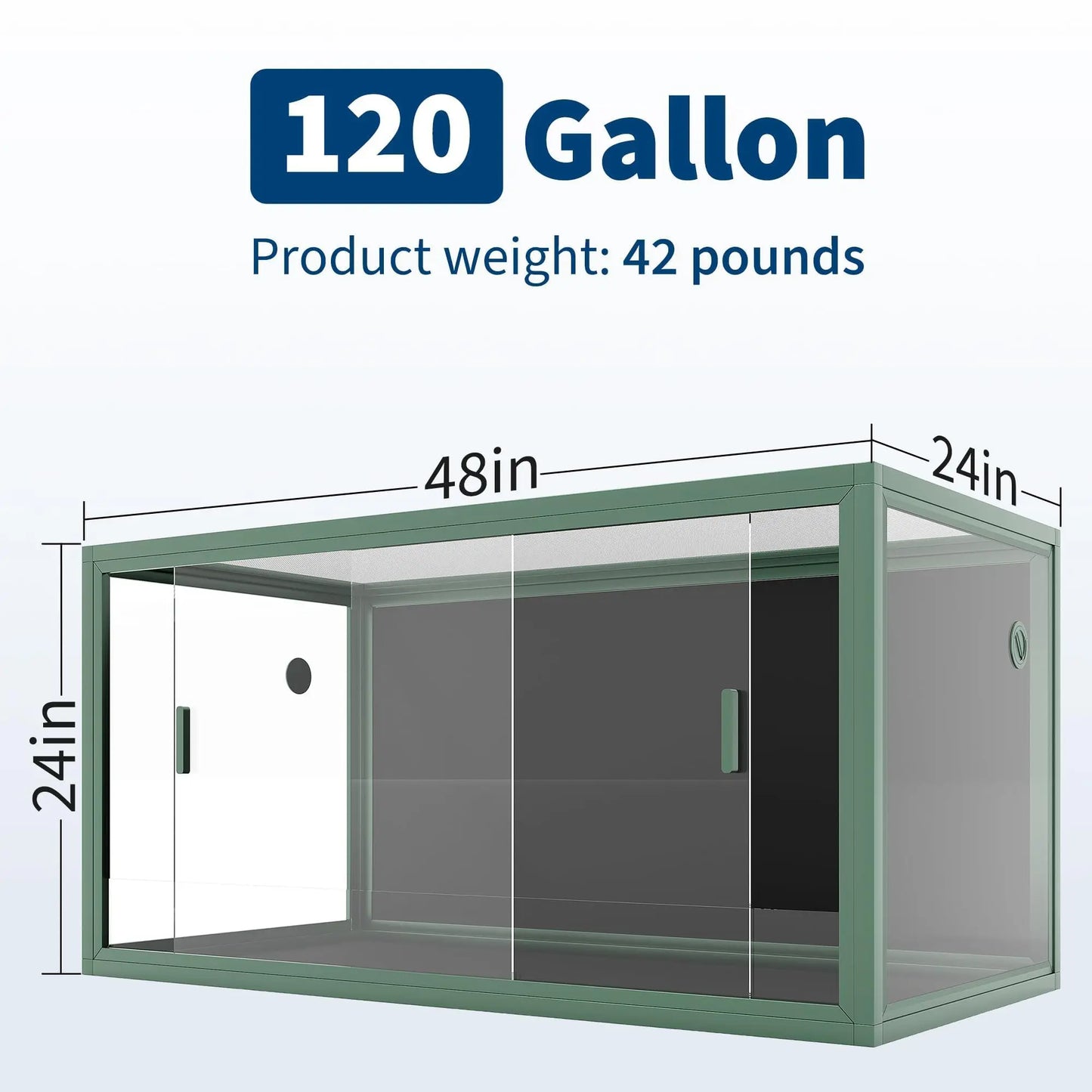 120 Gallon Reptile Tank, 4'x2'x2'