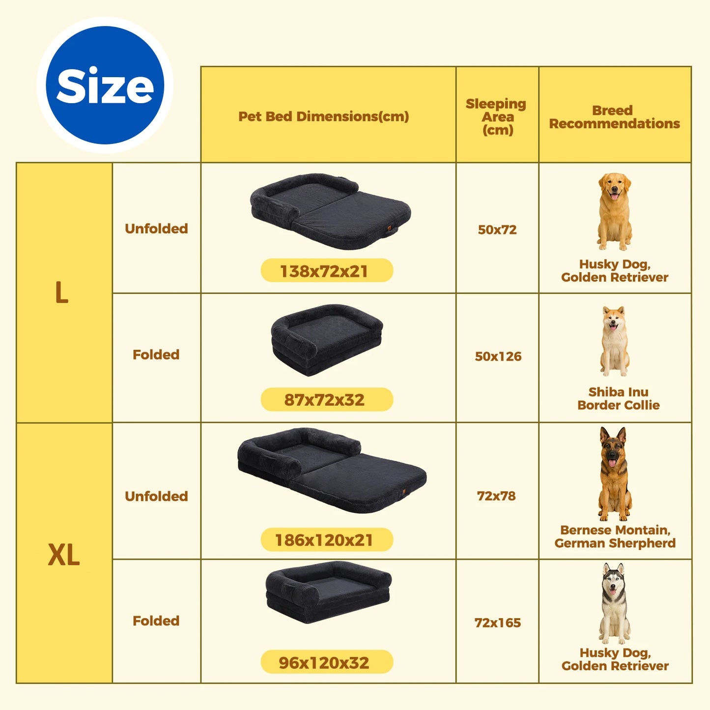 Foldable Large Dog Bed