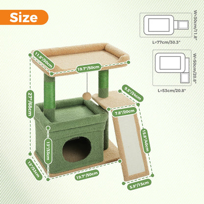 Indoor Cat Tower w/Sisal Scratching Post