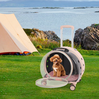 Light Pink Transparent Pet Travel Carrier