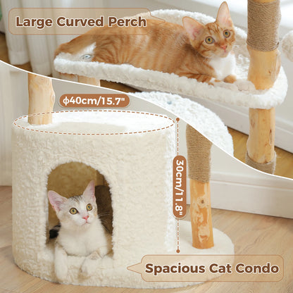 Tree Tower with Natural Solid Wood Scratching Posts