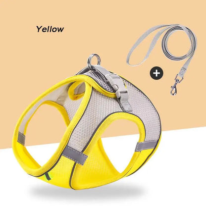 Adjustable Soft Mesh Pet Harness with Leash