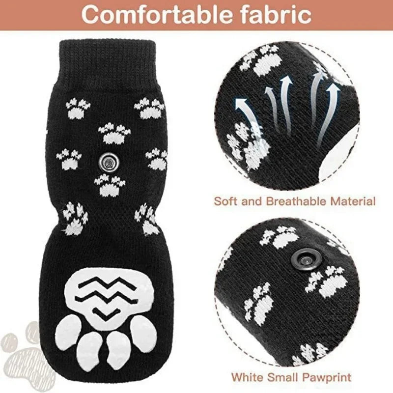 4Pcs Anti Slip Dog Socks