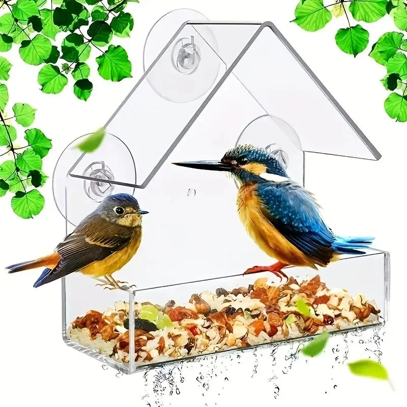 Transparent Bird Feeder for Window