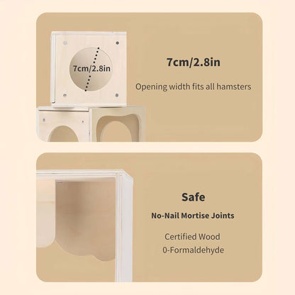 Wooden House Chamber, Magnetic Hamster Hideout