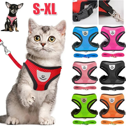 Adjustable Vest Harness with Leash