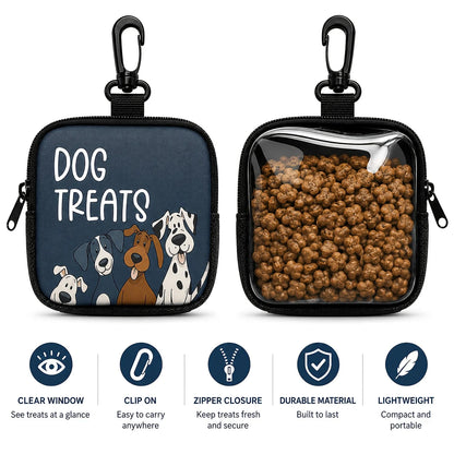 Portable Dog Snack Bag with Transparent Window and Zipper