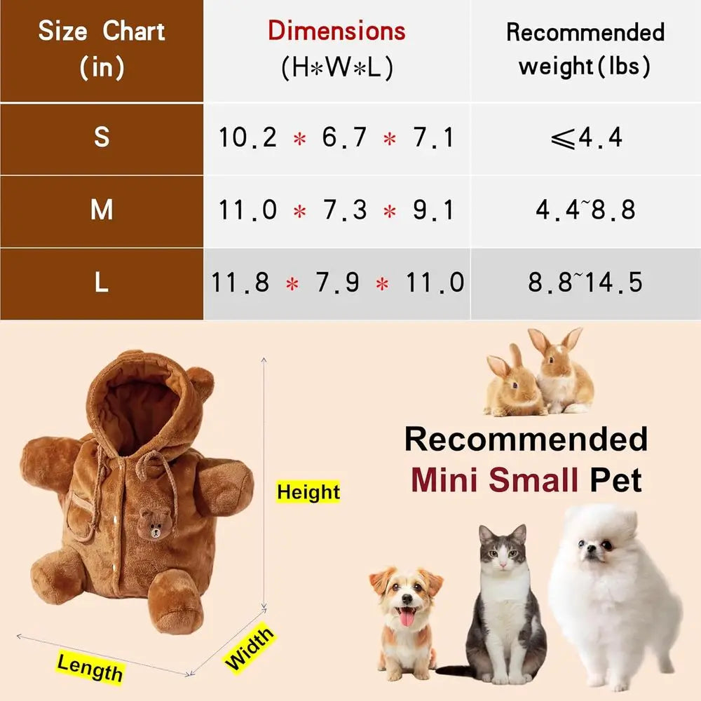 Cozy Plush Dog Purse w/Secure Harness Clip