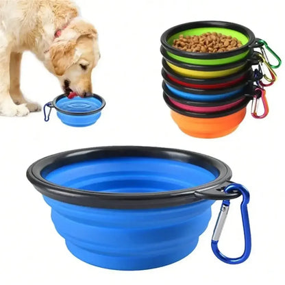 Folding Portable Silicone Dog Feeder Bowl