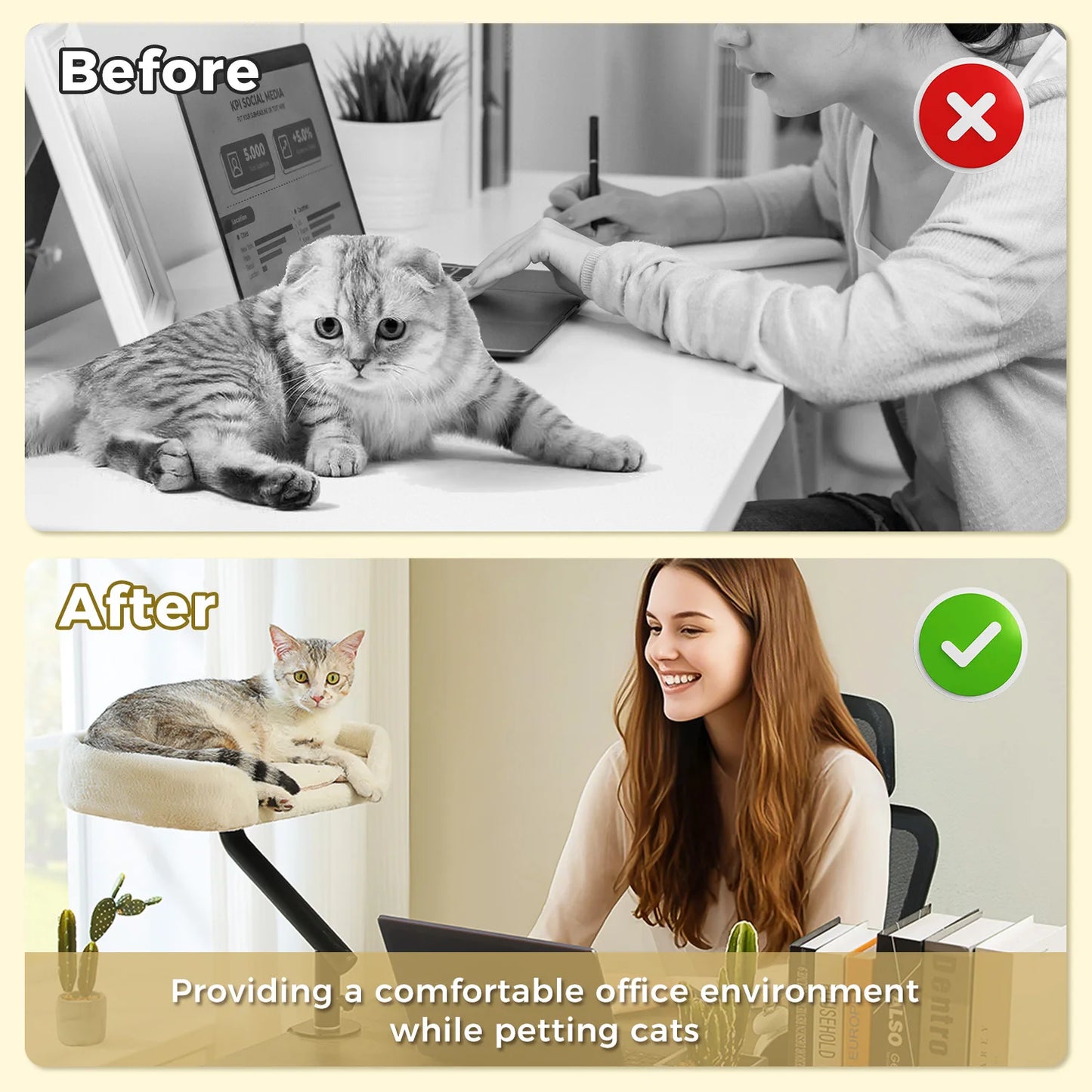 Adjustable 360° Cat Bed Stand