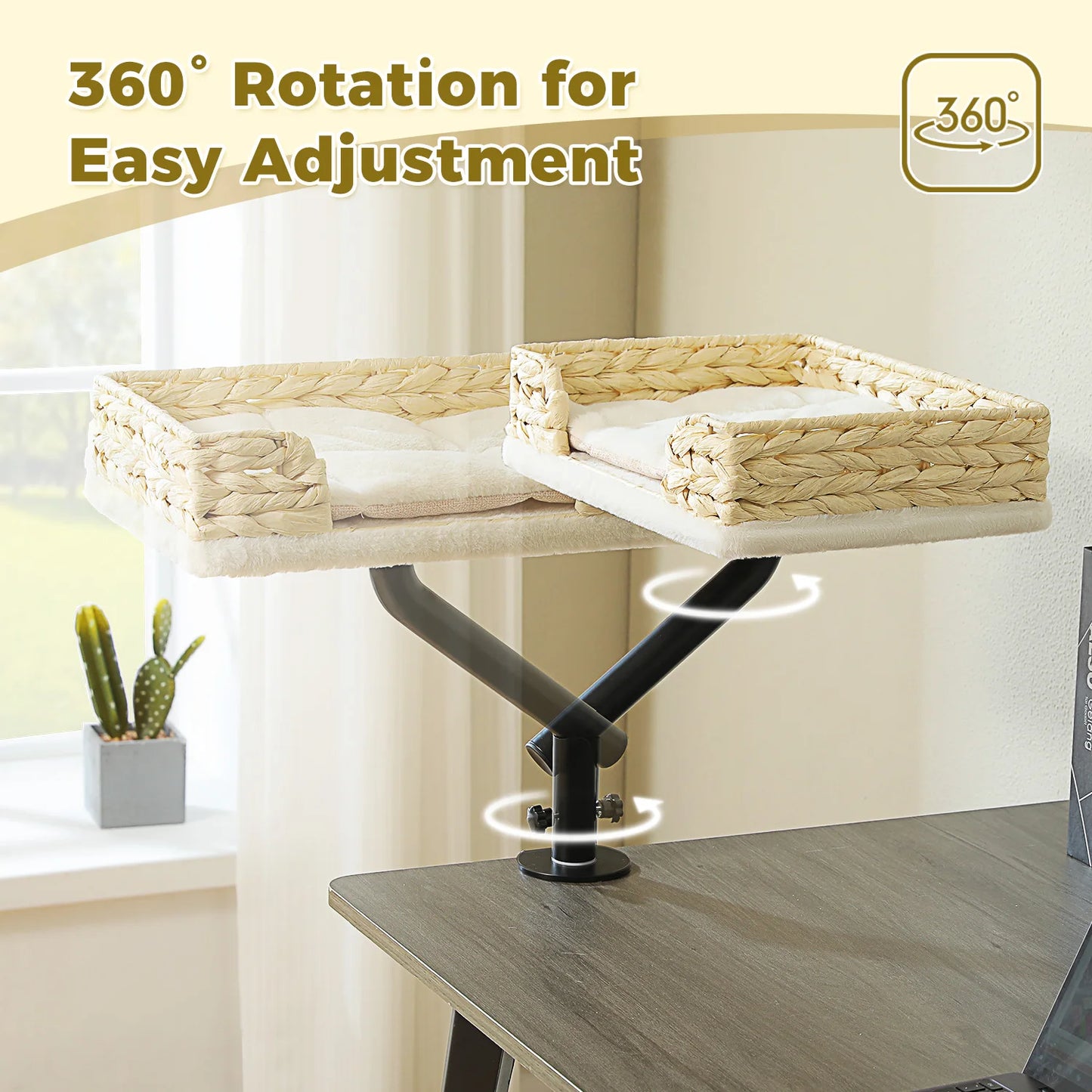 Adjustable 360° Cat Bed Stand