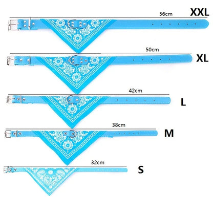 Adjustable Leather Printed Dog Bandana