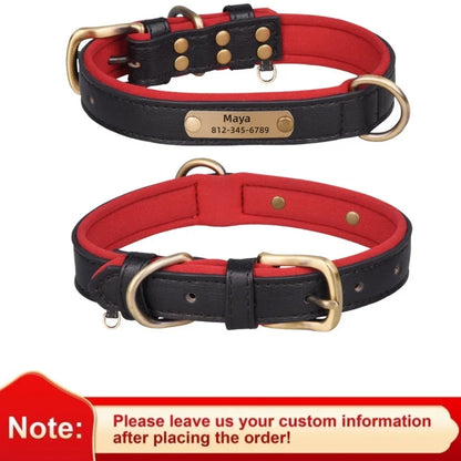 Customized Leather ID Nameplate Collar
