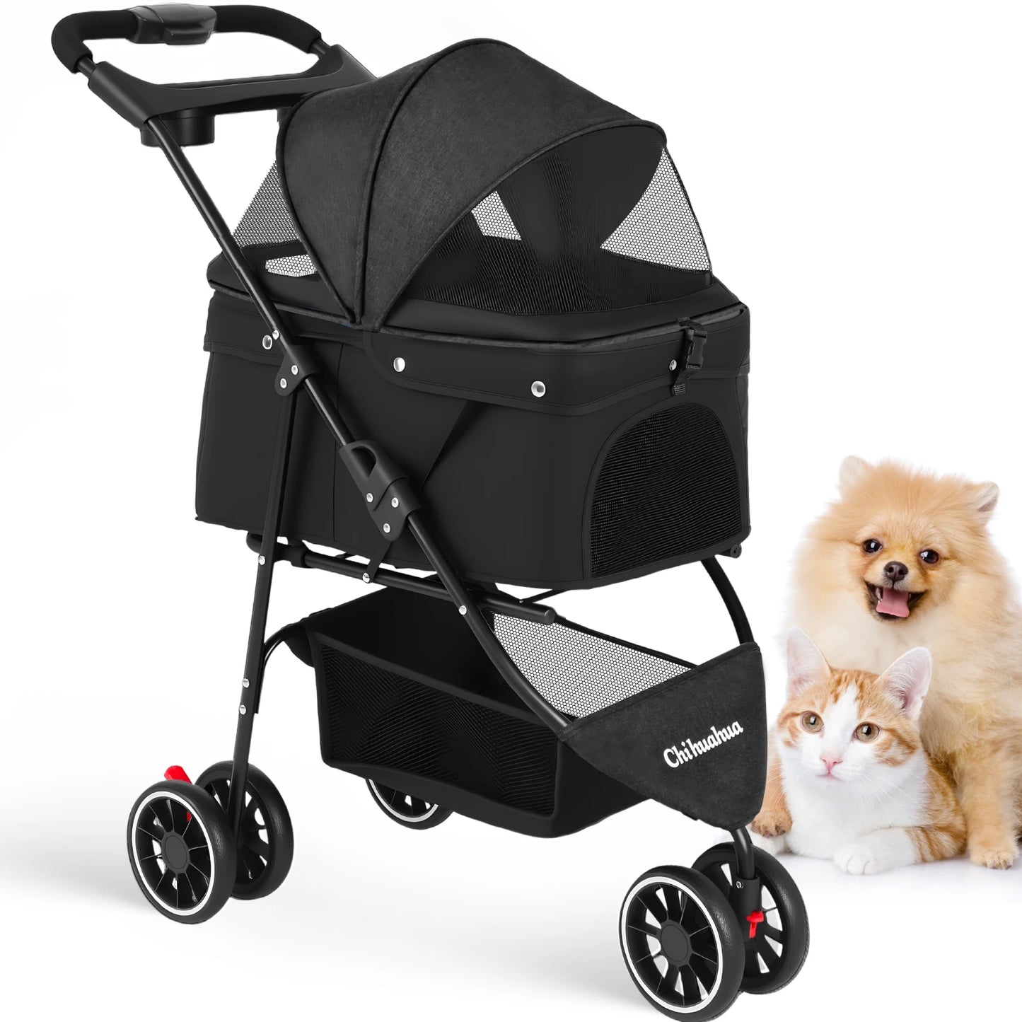 Foldable Stroller with Breathable Mesh Canopy