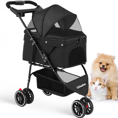 Foldable Stroller with Breathable Mesh Canopy