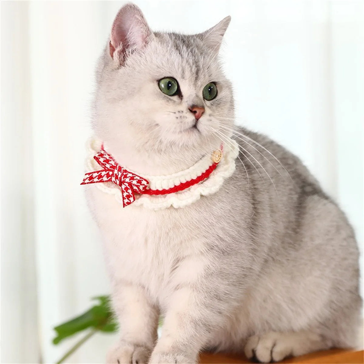 Cute Bow Hand-Knitted  Collar