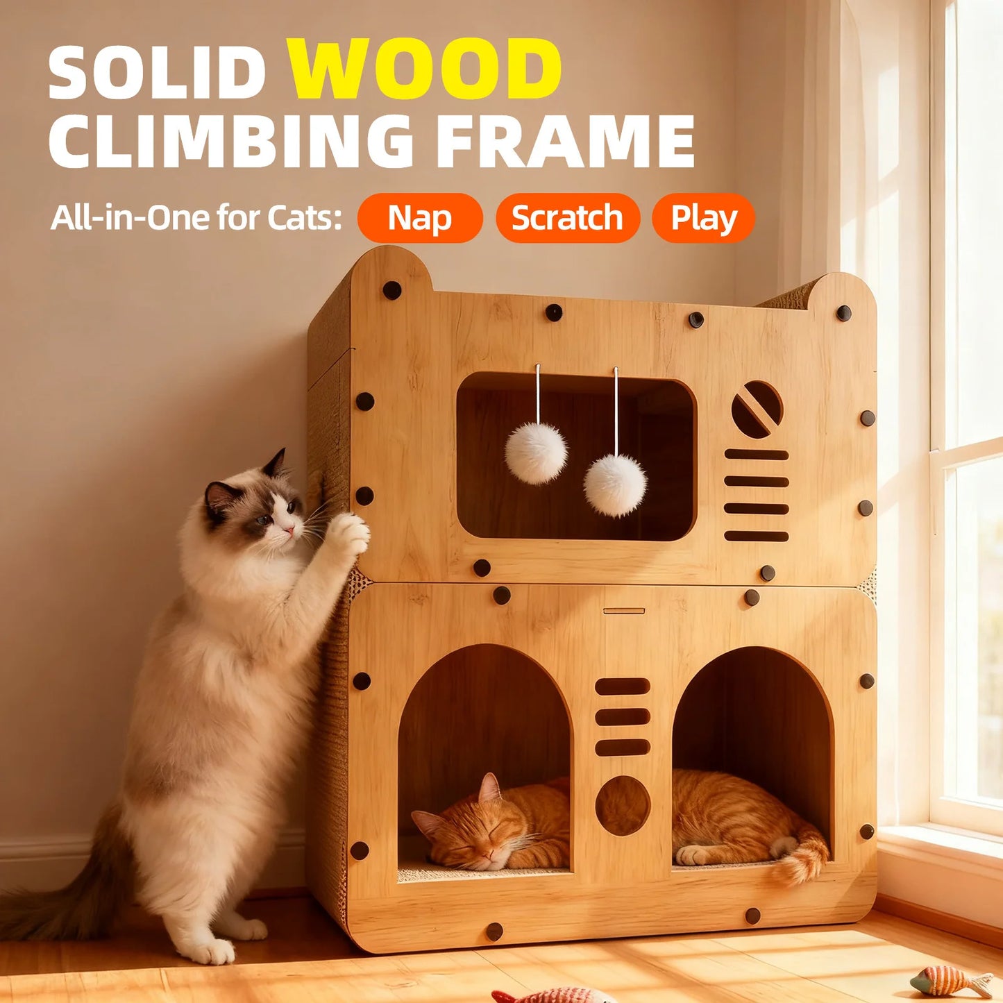 Spacious Indoor/Outdoor Cat House