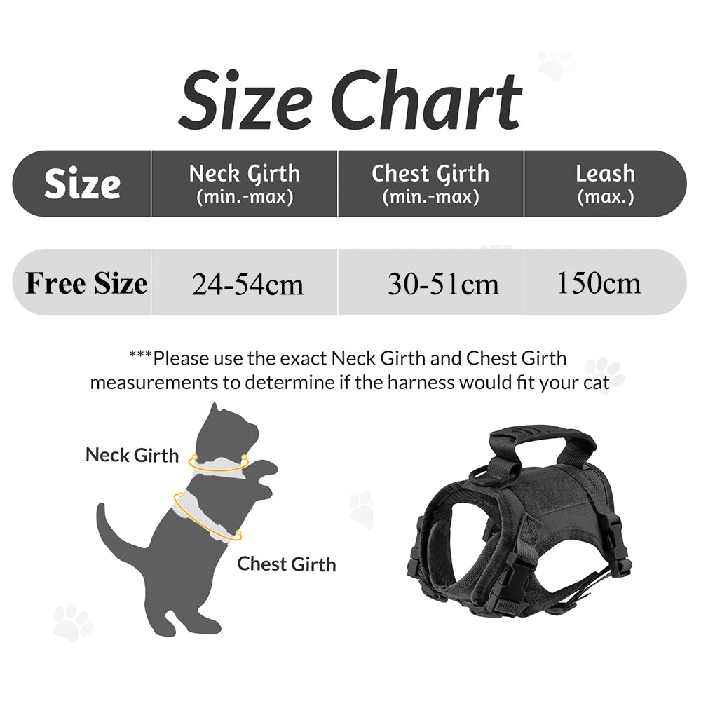 Tactical Walking Escape Proof Cat Harness