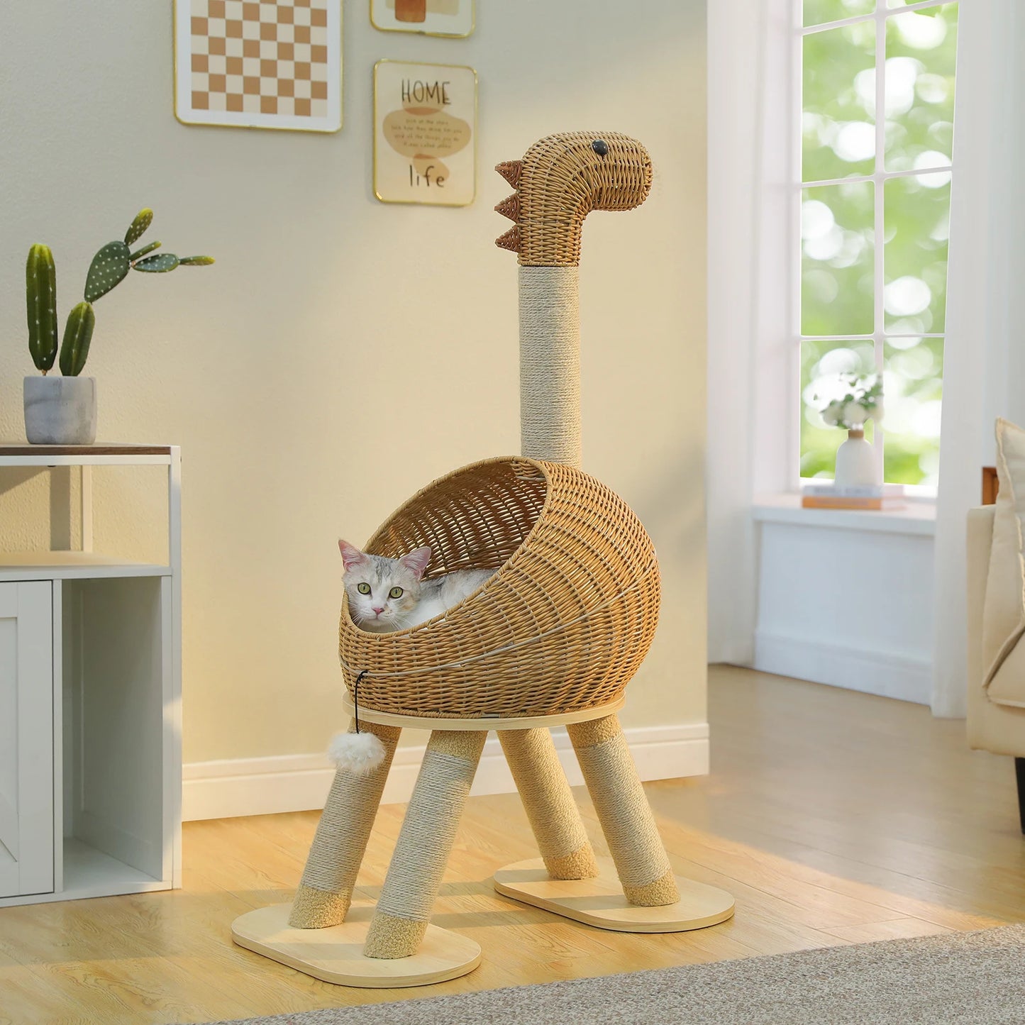 Large Dinosaur Cat Tree Tower w/Sisal Scratching Post