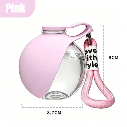 2-in-1 Portable Dog Water Bottle w/Lanyard