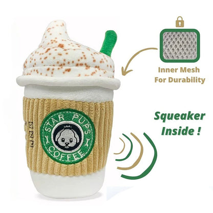 Plush Coffee Cup for Chewing and Squeaking