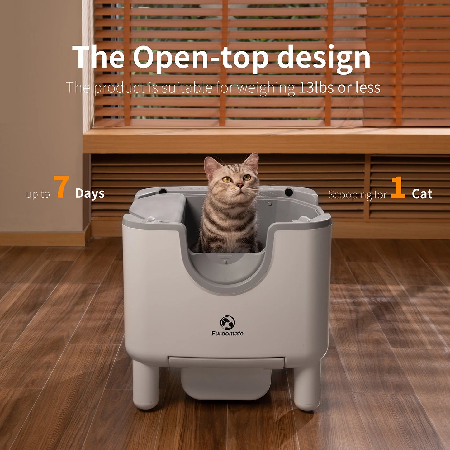 Open Top Self-Cleaning Automatic Litter Box