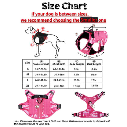 Military Pink Camouflage Dog Harness