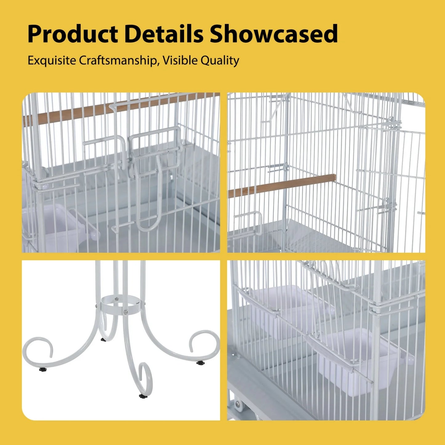 58" Heavy Duty Wrought Iron Bird Cage with Stand