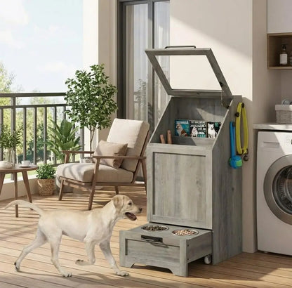 Food Station with Storage Cabinet